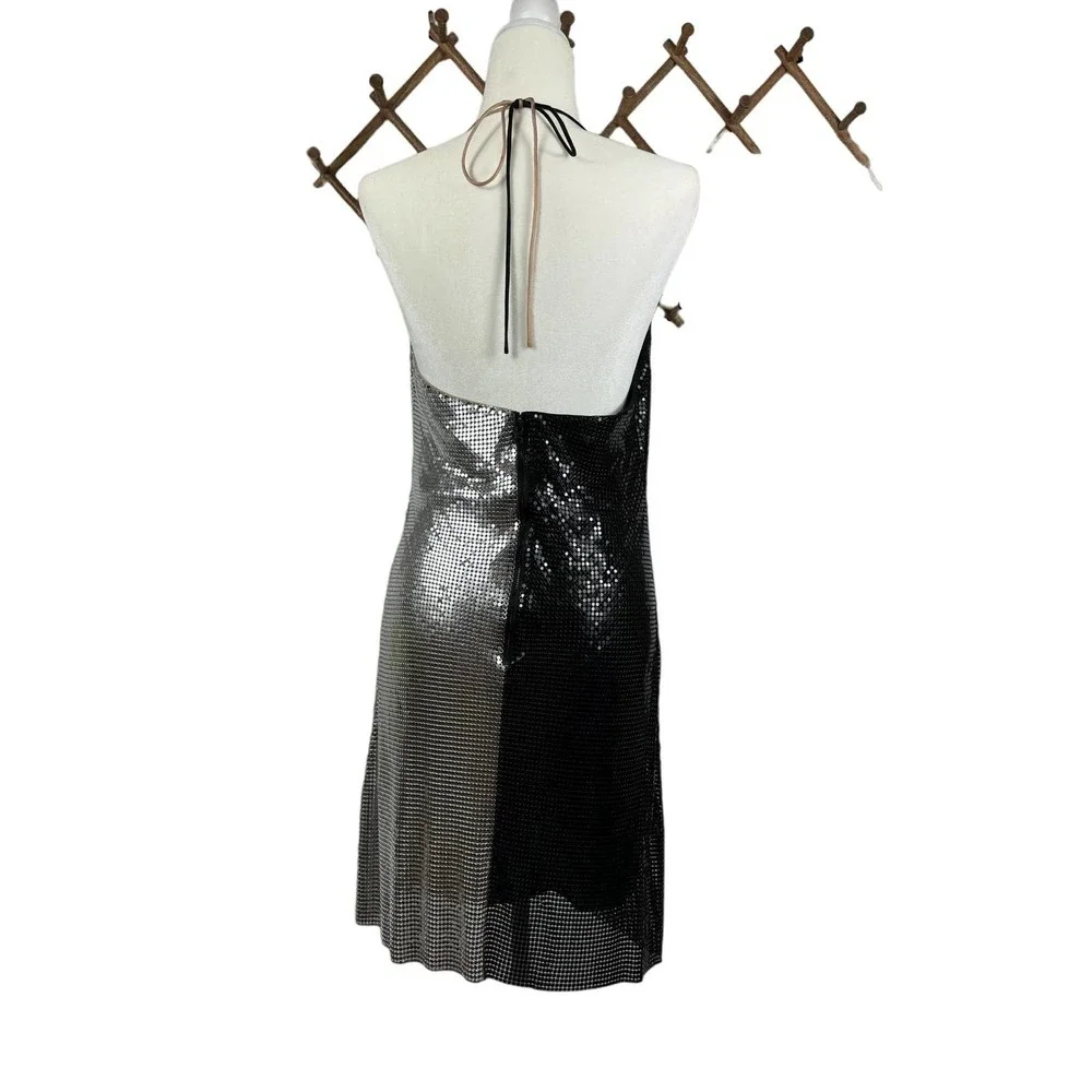 Alice + Olivia Ally Chainmail Halter Neck Dress Size 6